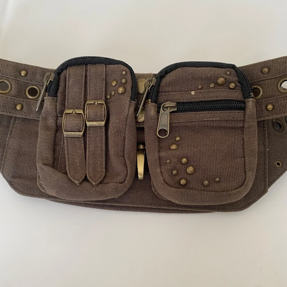 Wild card belt bag distressed utility leather stud belt bag‎ fanny